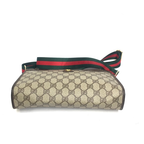 Authentic Gucci brown monogram coated canvas crossbody bag clutch - Picture 15 of 16